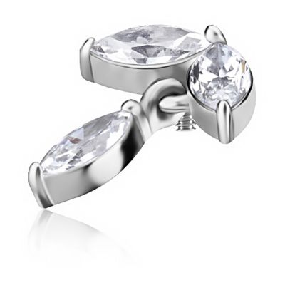 ACCESSOIRE DE PIERCING EN FORME DE FEUILLES DE CRISTAL