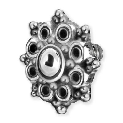 PIERCING ET MICRODERMAL COMPOSANT AVEC FLEUR TRIBALE POUR FILETAGE INTÉRIEUR
