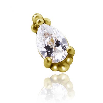 GIOIELLO IN ORO MASSICCIO A GOCCIA CON PREMIUM ZIRCONIA