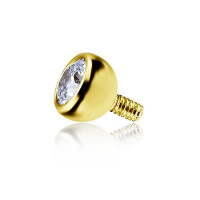RECHANGE POUR BARRE EN OR 18 CARATS AVEC CRISTAL
