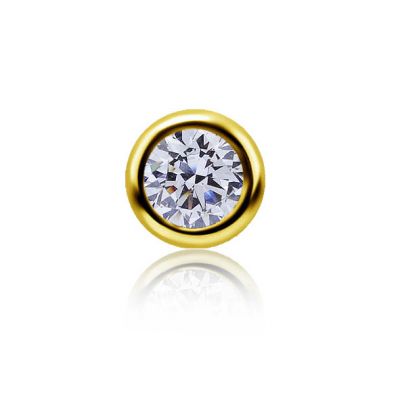RECHANGE POUR BARRE EN OR 18 CARATS AVEC CRISTAL
