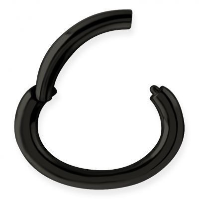 ROOK PIERCING CLICKER NERO CON FORMA OVALE