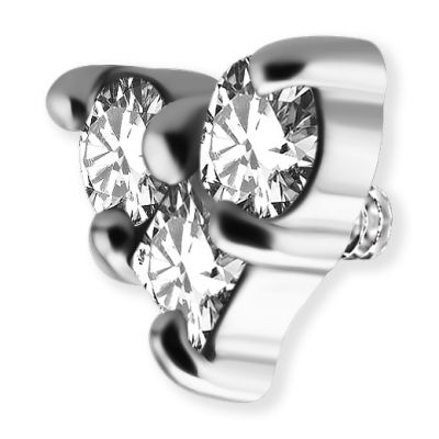 RICAMBIO A FORMA DI CUORE PER PIERCING CON FILETTO INTERNO