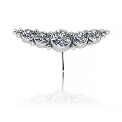 PIÈCE DE RECHANGE EN FORME D’ARC THREADLESS AVEC CRISTAUX BLANCS