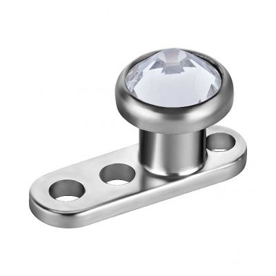 DERMAL ANCHOR (internal 0,8 mm) DE TRES ORIFICIOS CON CRISTAL PREMIUM