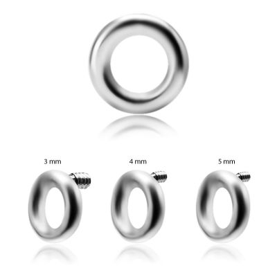 RICAMBIO CON CERCHIO E FILETTO ESTERNO PER PIERCING