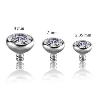 LABRET CON RICAMBIO CON CRISTALLO BIANCO