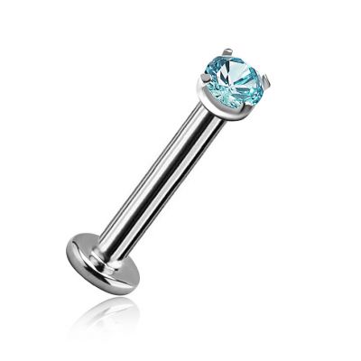 LABRET PIERCING WITH LAB GEMSTONE