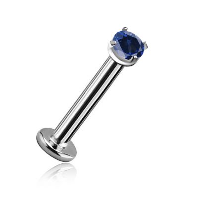 LABRET PIERCING WITH LAB GEMSTONE