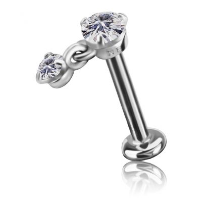 LABRET WITH DANGLING CRYSTAL