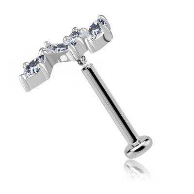 LABRET EN TITANE AVEC PIÈCE DE RECHANGE PREMIUM EN OXYDE DE ZIRCONIUM CUBIQUE