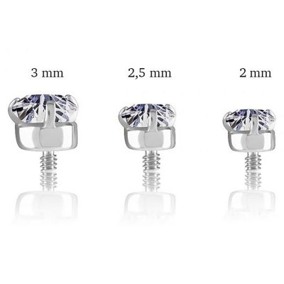 BOUCLE D'OREILLE AVEC BASE EN FORME DE FLEUR ET ZIRCONE PREMIUM