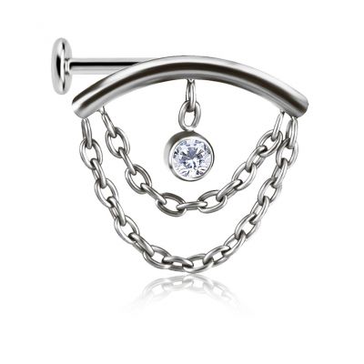 GIOIELLO FLAT-HELIX CON CATENE E PREMIUM ZIRCONIA