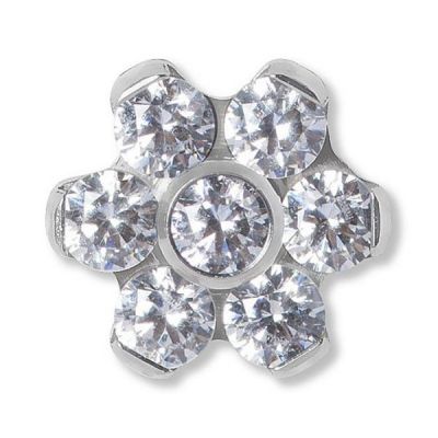 LABRET CON FIORE IN PREMIUM ZIRCONIA