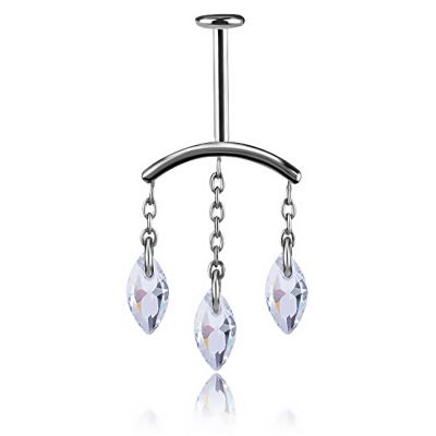 LABRET VERTICAL HELIX CON TRES GOTAS DE CRISTAL
