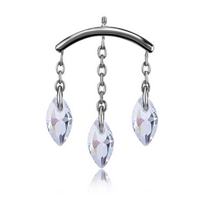 LABRET VERTICAL HELIX CON TRES GOTAS DE CRISTAL