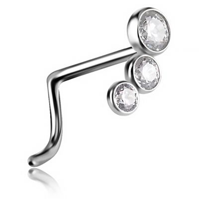 PIERCING PARA LA NARIZ CON TRES CRISTALES DE GRADO