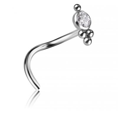 PIERCING PER IL NASO CON CRISTALLO E SFERE