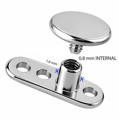 DERMAL ANCHOR (internal 0,8 mm) À TROIS TROUS AVEC DISQUE
