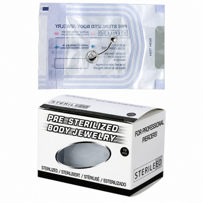 BANANE STÉRILE AVEC FILETAGE INTERNE ET DOUBLE ZIRCONE PREMIUM