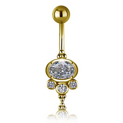 PIERCING OMBELICO PLACCATO ORO CON PREMIUM
