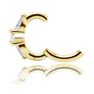PIERCING NOMBRIL OVALE ANNEAU CLICKER