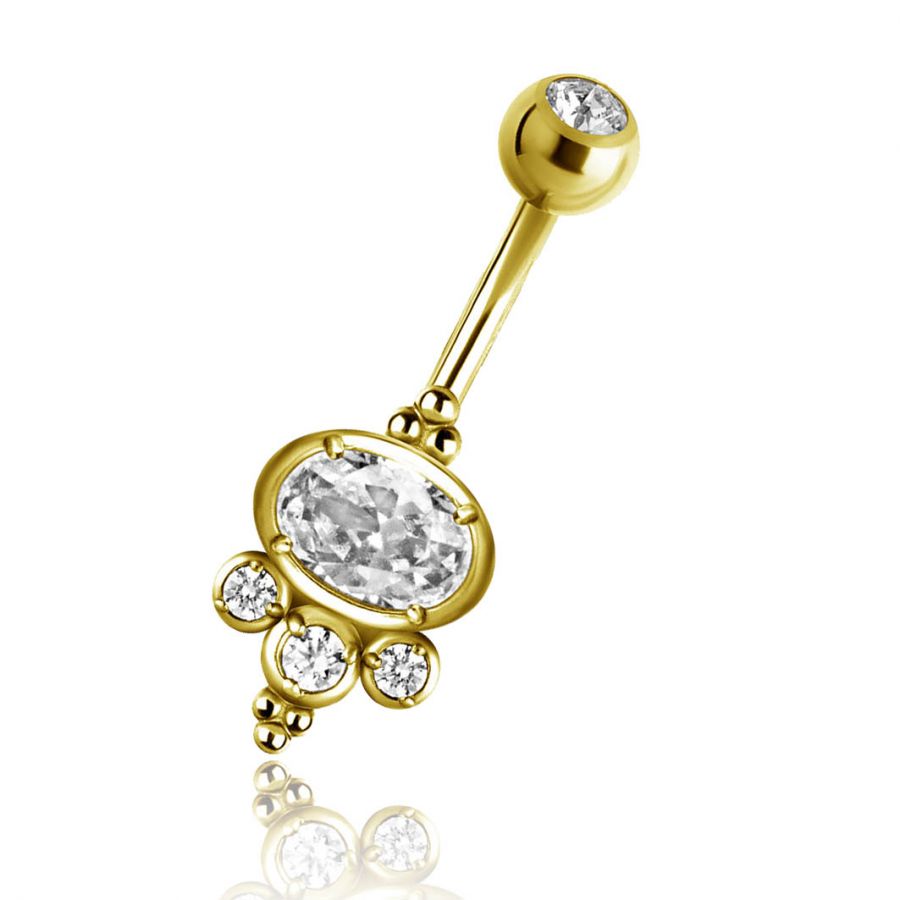 Piercing ombelico placcato oro con Premium