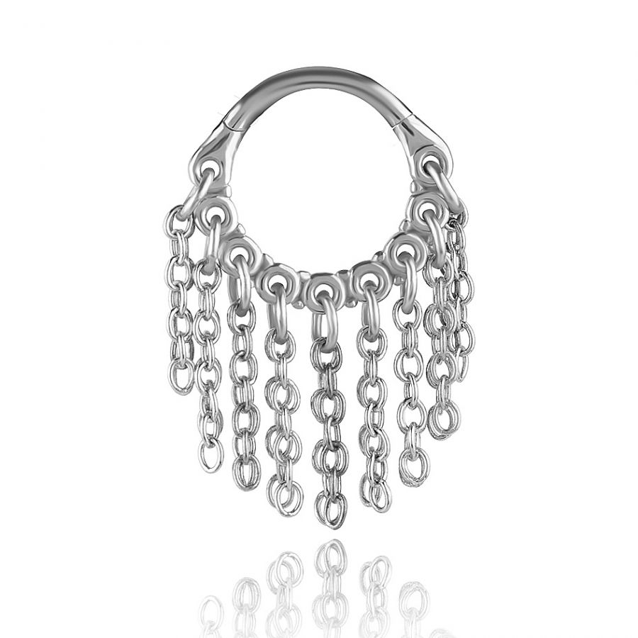 RING WITH HANGING CHAINS