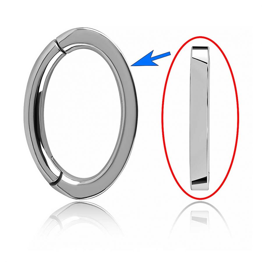 CLICKER PIERCING WITH SQUARE PROFILE FOR THE NAVEL