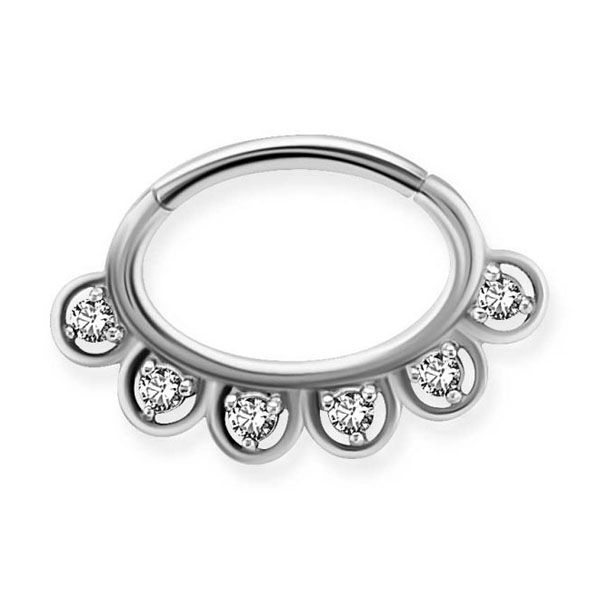 Piercing clicker per rook con zircone